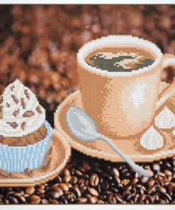 schema brodat cafea cu tort