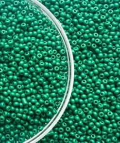 Mărgele Preciosa 10/0 cod 53240 verde lucios ambalaj angro, perlă, ideale pentru broderii mari și ateliere handmade.
