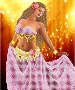 Broderie cu mărgele Fata si dansul A4 dimensiune 19x23 cm, 10 de culori, 3.716 mărgele.