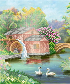 Broderie cu mărgele Peisaj vara A4 dimensiune 19x23 cm, 22 de culori, 5,730 mărgele.