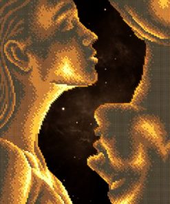 Broderie cu mărgele Cuplu A3 dimensiune 27x36 cm, 5 de culori, 14,488 mărgele.