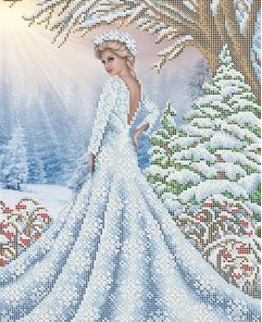 Broderie cu mărgele Crăiasa zapezii A3 dimensiune 27x36 cm, 15 de culori, 14.384mărgele.