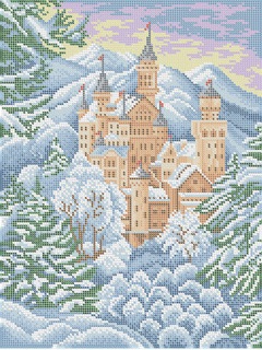BS3187 Broderie cu margele A3 ,,Iarna in jurul castelului"