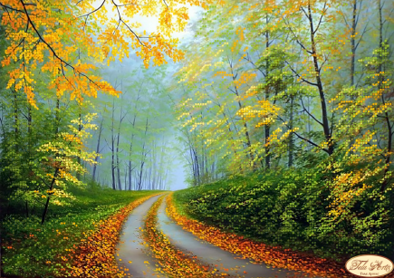 TA331 Broderie cu margele ''foșnet de frunze''