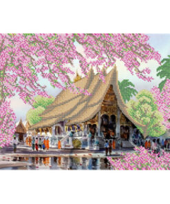 Broderie cu mărgele PEISAJ THAILANDA A3 dimensiune 27×36 cm, 12 de culori, 11.853 mărgele.