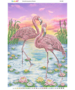 Broderie cu mărgele FLAMINGO A2 dimensiune 41,2×58,2 cm, 27 de culori, 30.955 mărgele.