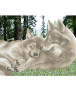 Broderie cu margele PERECHE LUPI A2 41.2x58,2cm,16 culori,32805 margele