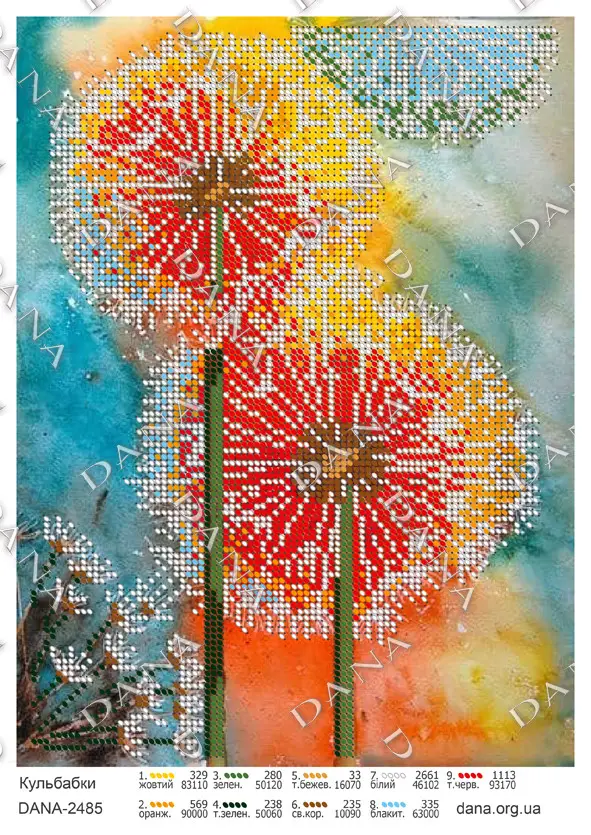 DANA2485 Broderie cu margele"Papadie"