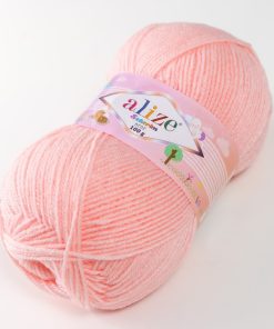 Fir Alize Şekerim Bebe roz flamingo 556, moale și colorat, ideal pentru haine și accesorii pentru copii.
