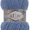 Fir Alize Softy Plus albastru 374, gros și pufos, ideal pentru păturici, haine și jucării handmade.