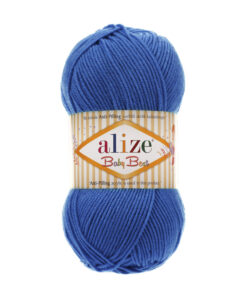Fir Alize Baby Best albastru 141, moale și fin, hipoalergic ideal pentru haine tricotate, fulare și pălării handmade