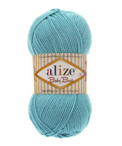 Fir Alize Baby Best albastru 287, moale și fin, hipoalergic ideal pentru haine tricotate, fulare și pălării handmade