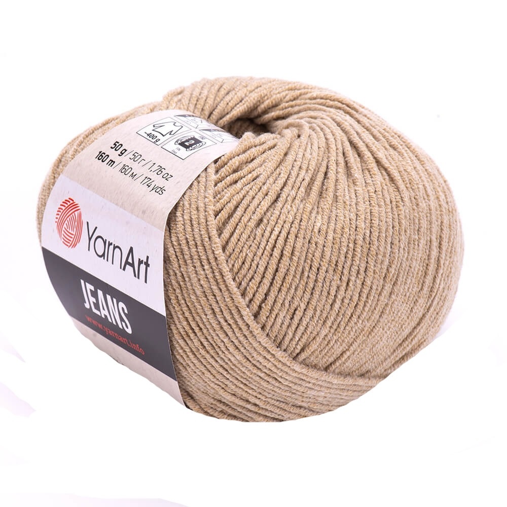 Fir YarnArt Jeans bej 048, fin și ușor, ideal pentru amigurumi, haine de vară și accesorii handmade.