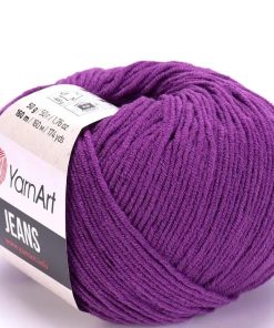 Fir YarnArt Jeans mov 050, fin și ușor, ideal pentru amigurumi, haine de vară și accesorii handmade.