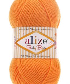 Fir Alize Baby Best orange 336, moale și fin, hipoalergic ideal pentru haine tricotate, fulare și pălării handmade