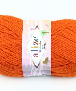 Fir Alize Şekerim Bebe orange 037, moale și colorat, ideal pentru haine și accesorii pentru copii.
