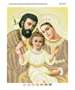 Broderie Sfânta Familie aurie – format A4, 6.388 mărgele.
