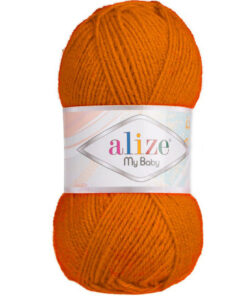 Fir Alize My Baby orange 037, moale și fin, ideal pentru haine și accesorii de copii.