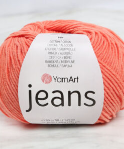 Fir YarnArt Jeans orange 023, fin și ușor, ideal pentru amigurumi, haine de vară și accesorii handmade.