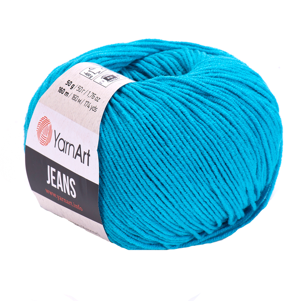 Fir YarnArt Jeans albastru 055, fin și ușor, ideal pentru amigurumi, haine de vară și accesorii handmade.