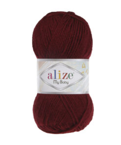 Fir Alize My Baby bordo 057, moale și fin, ideal pentru haine și accesorii de copii.