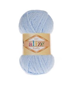 Fir Alize Softy Plus albastru 183, gros și pufos, ideal pentru păturici, haine și jucării handmade.