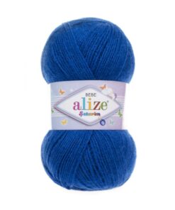 Fir Alize Şekerim Bebe albastru 141, moale și colorat, ideal pentru haine și accesorii pentru copii.