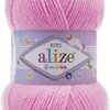 Fir Alize Şekerim Bebe roz 191, moale și colorat, ideal pentru haine și accesorii pentru copii.