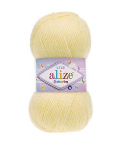 Fir Alize Şekerim Bebe galben 013, moale și colorat, ideal pentru haine și accesorii pentru copii.