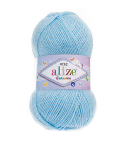 Fir Alize Şekerim Bebe albastru 040, moale și colorat, ideal pentru haine și accesorii pentru copii.