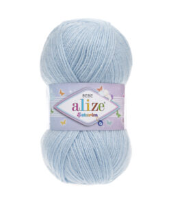 Fir Alize Şekerim Bebe albastru 183, moale și colorat, ideal pentru haine și accesorii pentru copii.