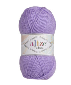 Fir Alize Şekerim Bebe mov 247, moale și colorat, ideal pentru haine și accesorii pentru copii.