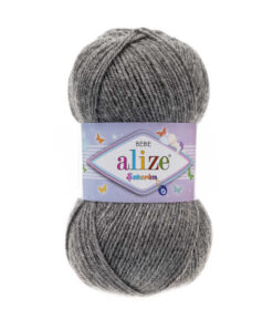 Fir Alize Şekerim Bebe gri 197, moale și colorat, ideal pentru haine și accesorii pentru copii.