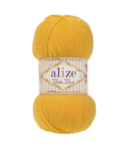 Fir Alize Baby Best galben 281, moale și fin, hipoalergic ideal pentru haine tricotate, fulare și pălării handmade