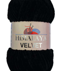 Fir Himalaya Velvet negru 90011, gros și catifelat, ideal pentru păturici, perne și jucării handmade