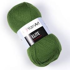 Fir YarnArt Elite verde 0248, moale și uniform, ideal pentru haine tricotate, eșarfe și păturici handmade.