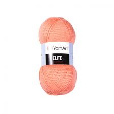 Fir YarnArt Elite orange 0622, moale și uniform, ideal pentru haine tricotate, eșarfe și păturici handmade.