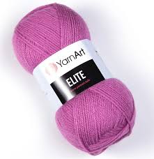 Fir YarnArt Elite roz 0849, moale și uniform, ideal pentru haine tricotate, eșarfe și păturici handmade.