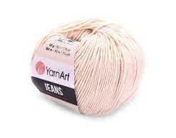Fir YarnArt Jeans bej 005, fin și ușor, ideal pentru amigurumi, haine de vară și accesorii handmade.