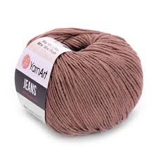 Fir YarnArt Jeans cafeniu 071, fin și ușor, ideal pentru amigurumi, haine de vară și accesorii handmade.