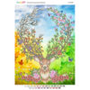 Broderie cu mărgele Cerb flori A3 dimensiune 27x36 cm, 25 de culori, 8.318 mărgele
