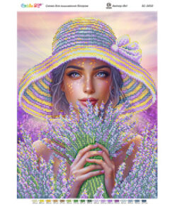 Broderie cu mărgele Fstă cu pălărie A3 dimensiune 27x36 cm, 17 de culori, 11.219 mărgele.