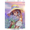 Broderie cu mărgele FATĂ CU LAVANDĂ A3 dimensiune 27x36 cm, 26 de culori, 9.897 mărgele.