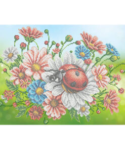 Broderie cu mărgele Flori A3 dimensiune 27x36 cm, 23 de culori, 11.624 mărgele.