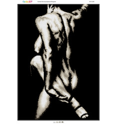 Broderie cu mărgele Siluete 5 A2 dimensiune 41,2×58,2 cm, 4 de culori, 13.101  mărgele.