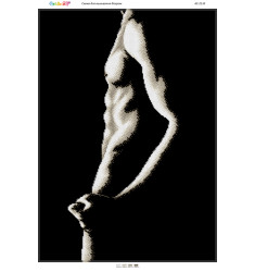 Broderie cu mărgele Siluete 8 A2 dimensiune 41,2×58,2 cm, 4 de culori, 6.875 mărgele.