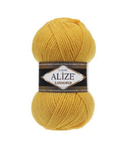 Fir Alize Lana Gold galben 216, moale și călduros, ideal pentru haine tricotate, fulare și pălării handmade