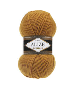 Fir Alize Lana Gold galben 645, moale și călduros, ideal pentru haine tricotate, fulare și pălării handmade