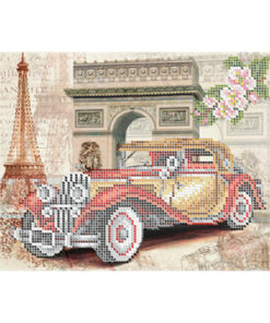 Broderie cu mărgele Masina retro A4 dimensiune 19x23 cm, 21 de culori, 3,411 mărgele.