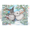 Broderie cu mărgele Iepurasi in zapada A4 dimensiune 19x23 cm, 15 de culori, 5.239 mărgele.